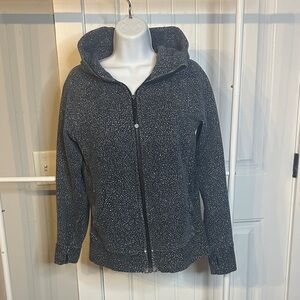 Lululemon‎ Size 6 Full Zip Scuba Women's Gray Splatter Print Hooded Jacket